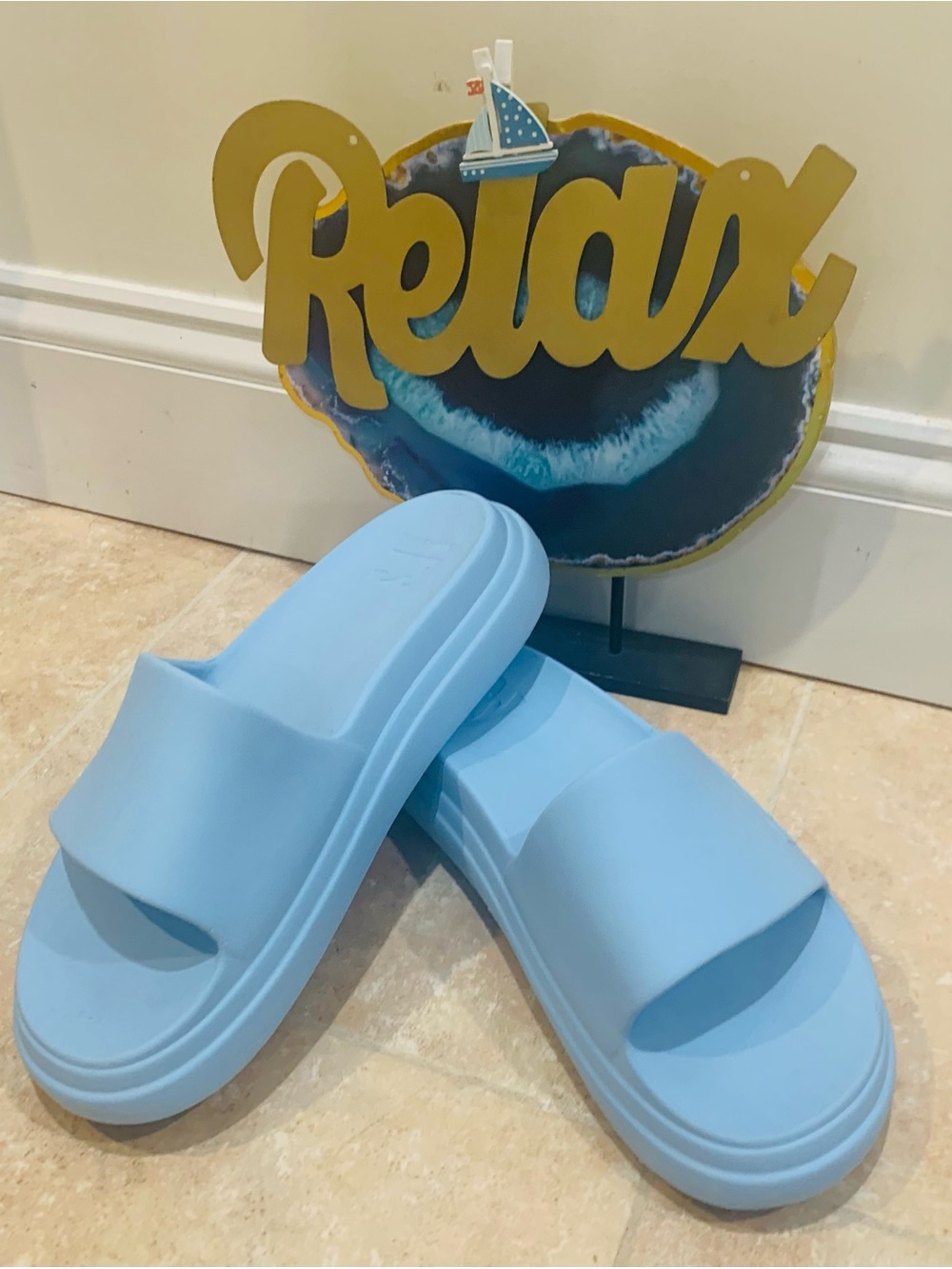 Billabong Light Blue Cushion Cloud Slide Sandals